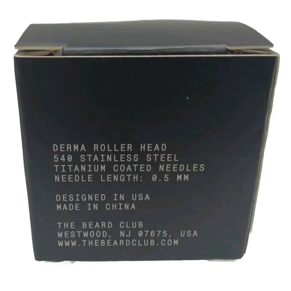 Beard Club Derma Roller Head 540 Stainless Promotes Thicker‎ Fuller Beard NIB